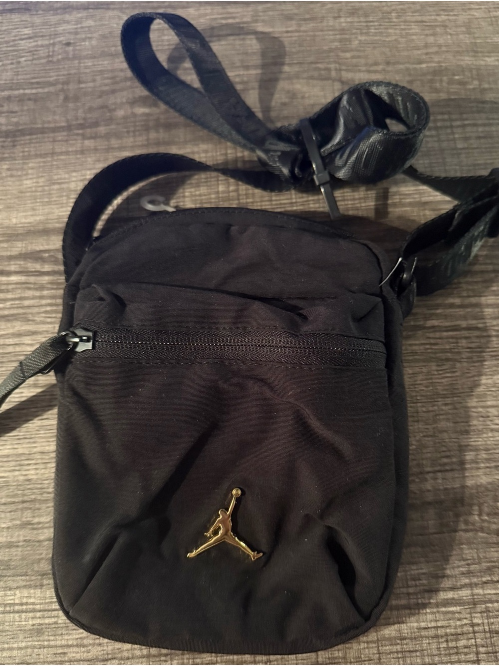 Jordan Black Crossbody Belt Bag with Gold Jumpman
